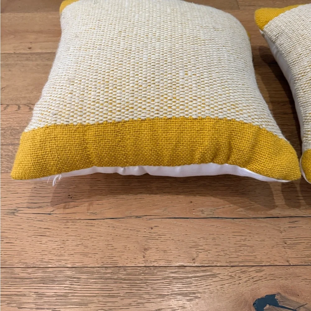 West Elm Banded Basketweave Indoor/ Outdoor Pillow set of 2